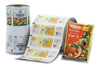 Printed film rolls and sachets for liquid food